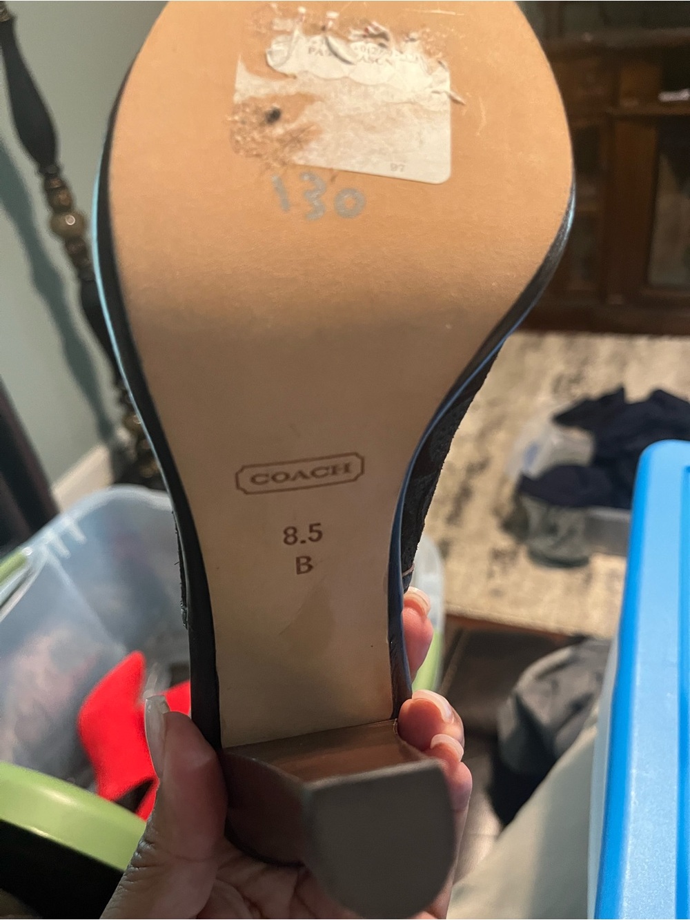 Coach Brown leather heels.